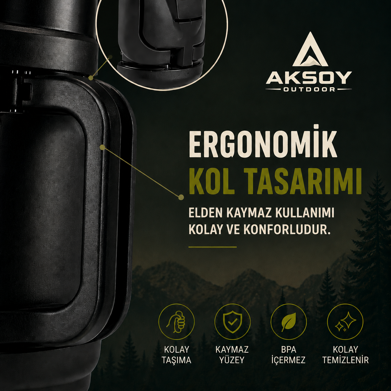 Aksoy Outdoor ™ | 48 Saat Sıcak ve Soğuk Tutan Kamp Termosu